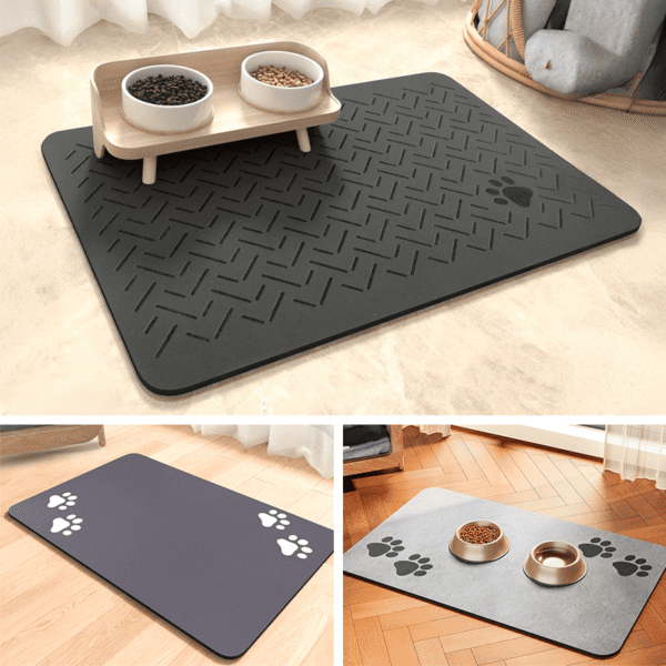 Alfombra Absorbente De Diatomita Para Mascotas GRIS OSCURO