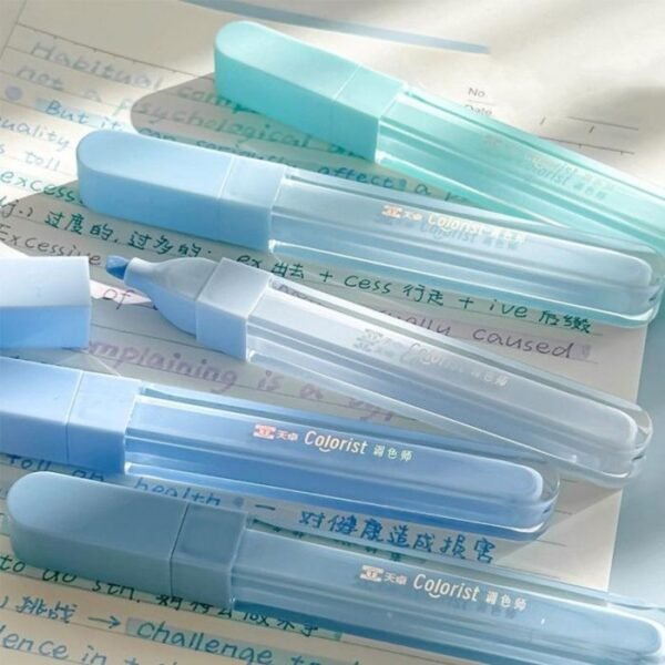 Resaltador Con Brillo Set X3 Azules