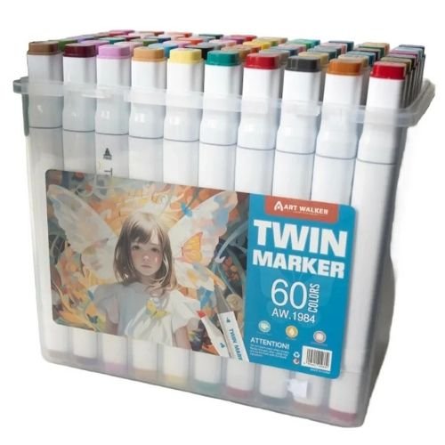 60x Marcadores de Alcohol Twin Marker