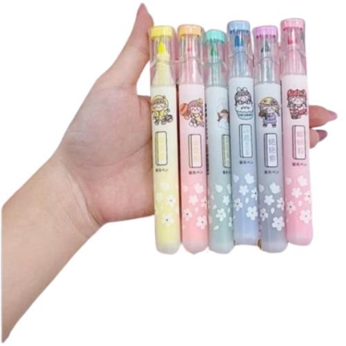 Set X6 Resaltadores Chica Kawaii Xuezi